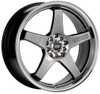 17x7 Enkei EV5 Hyper Black w/ Machined Lip 4x100 4x4.5/114.3 45mm