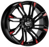18x7.5 Enkei GW8 Gloss Black w/ Red Accents 4x100 4x4.25/108 42mm