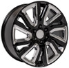 22x9 OE Replica GMC Sierra CV39 Gloss Black w/ Chrome 6x5.5/139.7 28mm