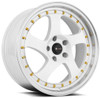 18x9 Vors VR2 White Machined w/ Gold Rivets 5x115 35mm (CUSTOM)