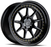 18x9.5 Aodhan DS-X Gloss Black w/ Gold Rivets (Flow Form) 5x4.5/114.3 15mm