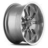 20x10 Ridler 650 Grey w/ Polished Lip 5x5/127 0mm