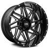 (Clearance - No Returns) 24x14 Hardrock Off-Road H501 Bones Xposed Gloss Black Milled (* May Require Trimming) 6x135 -76mm