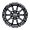 18x9 Weld Off-Road Stealth W102 Gloss Black Milled  (Rotary Forged) 6x135 6x5.5/139.7 0mm