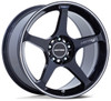 18X8.5 Motegi MR159 Obsidian Blue w/ Machined Lip Stripe 5x100 30mm