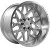 24x12 AXE Offroad AX5.1 Silver Brushed Milled w/ Mirror Lip  (Compression Forged) (* May Require Trimming)  6x135 6x5.5/139.7 -44mm