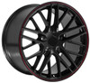 OE Replica Wheels 18x10.5 OE Replica Corvette C6 ZR1 CV08 Gloss Black w/ Redline 5x4.75/120.7 56mm 