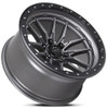 22x10 Lock Off-Road Krawler Matte Grey w/ Matte Black Ring 8x6.5/165 -18mm