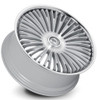 24x10 Dolce Luxury Razzo Gloss Silver Brushed w/ Stainless Lip 6x135 6x5.5/139.7 25mm