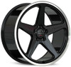 Giovanna Wheels 21X9 Giovanna Cinque Gloss Black w/ Polished Lip (Flow Formed) 5x112 30mm 