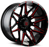 Force Off-Road Wheels 20x12 Force Off-Road F34 Gloss Black w/ Red Milled (* May Require Trimming) 6x5.5/139.7 -44mm* 