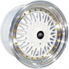 MST Wheels 16x8 MST MT13 White w/ Machined Lip Gold Rivets 5x100 5x4.5/114.3 20mm 