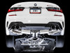 AWE Tuning 19-22 BMW M340i (G20) Resonated Touring Edition Exhaust - Quad Chrome Silver Tips 3015-42150