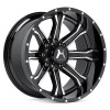 Hartes Metal Wheels 20x9 Hartes Metal Off-Road Strike Gloss Black Machined & Milled Dimple 6x135 6X5.5/139.7 0mm 