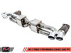 AWE Tuning Porsche 991.2 Turbo Performance Exhaust and High-Flow Cat Sections - Silver Quad Tips 3015-42084