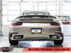 AWE Tuning Porsche 991.2 Turbo Performance Exhaust and High-Flow Cat Sections - Silver Quad Tips 3015-42084