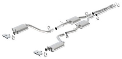 Borla 15-16 Dodge Challenger R/T 5.7L Dual Rectangle Angle Cut Dual Split Rear Exit ATAK Exhaust 140628 Borla 15-16 Dodge Challenger R/T 5.7L Dual Rectangle Angle Cut Dual Split Rear Exit ATAK Exhaust 140628