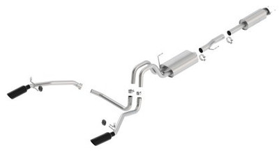 Borla 11-14 Ford F-150 5.0L Stainless Steel S-Type Catback Exhaust - 4in Tips Single Split Rear Exit 140416BC