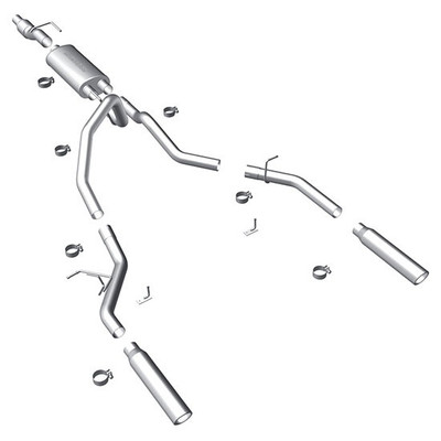 MagnaFlow 2011-2014 Ford F-150 3.5L Turbocharged SS Catback Exhaust Dual Split Rear Exit w/ 3.5in SS Tips 15087