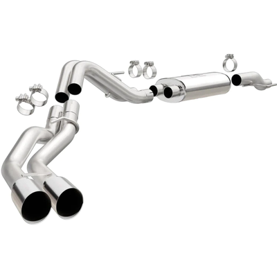 MagnaFlow Cat-Back, SS, 2.5/3in, Dual Psgr Side Polished 3.5in Tip A 2015 Ford F150 5.0L V8 Ext Cab 19080