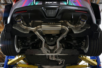 HKS 2019+ Toyota GR Supra w/o OPF Dual Hi-Power Titanium Tip Catback Exhaust 31014-KT001