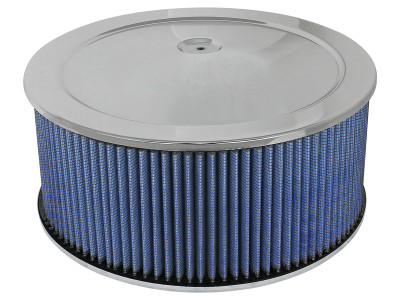 aFe MagnumFLOW Air Filters Round Racing P5R A/F Chrome Assy 14x6: Blk/Blue E/M 18-21404