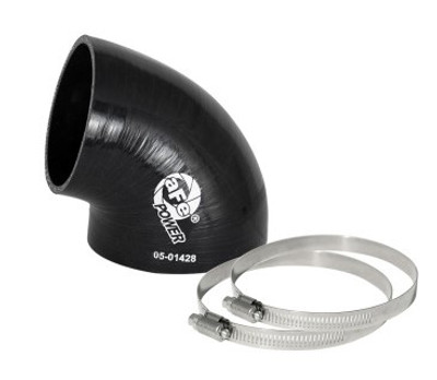 aFe Magnum FORCE CAI Univ. Silicone (3.5in to 3in ID / 75 Deg.) Elbow Reducing Coupler - Black 59-00088
