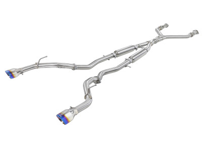 aFe POWER Takeda 2.5in 304 SS CB Exhaust w/ Blue Flame Tips 17-22 Infiniti Q60 V6-3.0L (tt) 49-36134NM-L