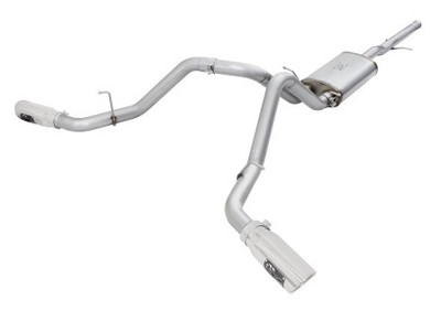 aFe Mach Force-XP Exhaust 3in Cat-Back SS 14-15 GM 1500 Trucks 4.3L/5.3L Dual Split w/ Polished Tip 49-44057-P