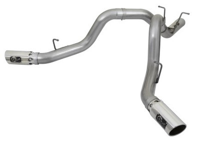 aFe Large Bore-HD 4in 409-SS DPF-Back Exhaust w/Dual Polished Tips 2017 GM Duramax V8-6.6L (td) L5P 49-44086-P aFe Large Bore-HD 4in 409-SS DPF-Back Exhaust w/Dual Polished Tips 2017 GM Duramax V8-6.6L (td) L5P 49-44086-P