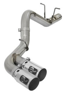 aFe Victory Series 4in 409-SS DPF-Back Exhaust w/ Dual Polished Tips 2017 GM Duramax V8-6.6L(td) L5P 49-44089-P aFe Victory Series 4in 409-SS DPF-Back Exhaust w/ Dual Polished Tips 2017 GM Duramax V8-6.6L(td) L5P 49-44089-P