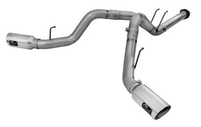 aFe Large Bore-HD 4in 409 Stainless Steel DPF-Back Exhaust w/Polished Tips 15-16 Ford Diesel Truck 49-43122-P aFe Large Bore-HD 4in 409 Stainless Steel DPF-Back Exhaust w/Polished Tips 15-16 Ford Diesel Truck 49-43122-P