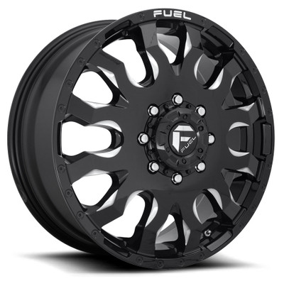 20x8.25 Fuel Off-Road Blitz Gloss Black Milled Dually Front D673 8X200 105mm 142.0 C.B. 20x8.25 Fuel Off-Road Blitz Gloss Black Milled Dually Front D673 8X200 105mm 142.0 C.B.