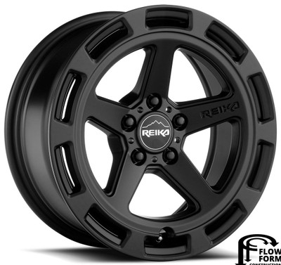 (Clearance - No Returns) 17x8 Reika R20 Teton Satin Black 5x4.5/114.3 20mm (Clearance - No Returns) 17x8 Reika R20 Teton Satin Black 5x4.5/114.3 20mm