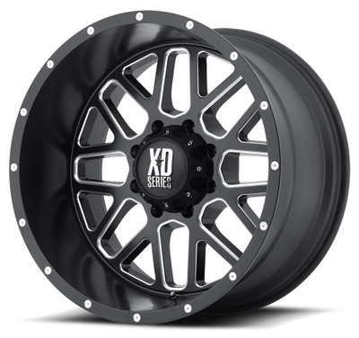 (Clearance - No Returns) 20x9 XD Series XD820 Grenade Satin Black w/ Milled Edges 5x5/127 0mm