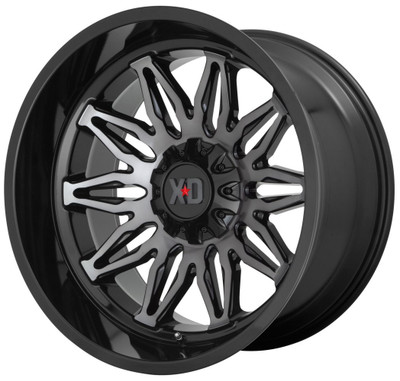 (Clearance - No Returns) 20x10 XD Series XD859 Gunner Gloss Black Machined w/ Gray Tint 5x5/127 5x5.5/139.7 -18mm (Clearance - No Returns) 20x10 XD Series XD859 Gunner Gloss Black Machined w/ Gray Tint 5x5/127 5x5.5/139.7 -18mm