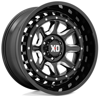 (Clearance - No Returns) 20x10 XD Series XD866 Gloss Black Milled 5x5/127 -18mm (Clearance - No Returns) 20x10 XD Series XD866 Gloss Black Milled 5x5/127 -18mm