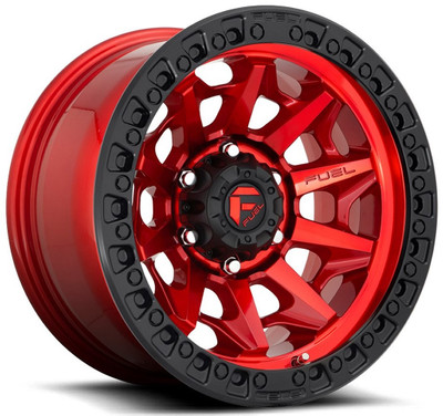 (Clearance - No Returns) 18x9 Fuel Off-Road Covert Candy Red w/ Black Ring D695 8x170 20mm (Clearance - No Returns) 18x9 Fuel Off-Road Covert Candy Red w/ Black Ring D695 8x170 20mm