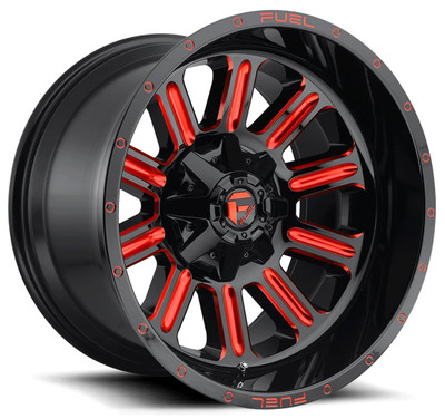 20x10 Fuel Off-Road Hardline Gloss Black w/ Candy Red D621 5x4.5/114.3 5x5/127 -18mm 20x10 Fuel Off-Road Hardline Gloss Black w/ Candy Red D621 5x4.5/114.3 5x5/127 -18mm