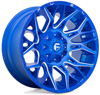 (Clearance - No Returns) 22x10 Fuel Off-Road Twitch Anodized Blue Milled D770 8x170 -18mm (Clearance - No Returns) 22x10 Fuel Off-Road Twitch Anodized Blue Milled D770 8x170 -18mm