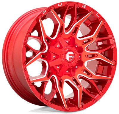 (Clearance - No Returns) 22x12 Fuel Off-Road Twitch Candy Red Milled D771 8x6.5/165 -44mm