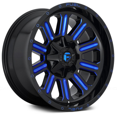 20x10 Fuel Off-Road Hardline Gloss Black w/ Candy Blue Accents D646 5x4.5/114.3 5x5/127 -18mm 20x10 Fuel Off-Road Hardline Gloss Black w/ Candy Blue Accents D646 5x4.5/114.3 5x5/127 -18mm