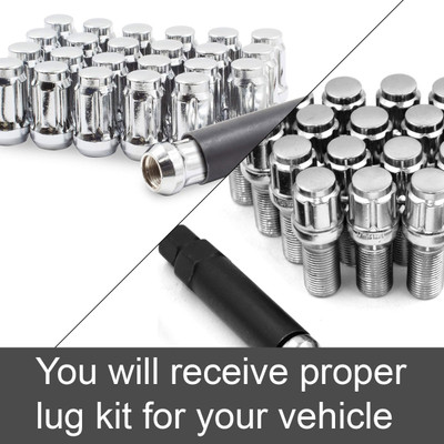 Chrome Install Lug Kit for Aftermarket Wheels (Full Kit for 4 Wheels) Chrome Install Lug Kit for Aftermarket Wheels (Full Kit for 4 Wheels)