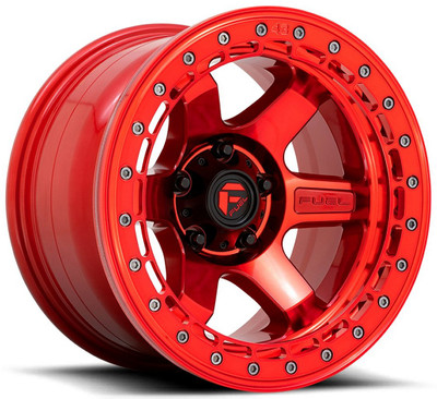 (Clearance - No Returns) 17x8.5 Fuel Off-Road Block Beadlock Candy Red w/ Candy Red Ring D123 6x5.5/139.7 0mm (Clearance - No Returns) 17x8.5 Fuel Off-Road Block Beadlock Candy Red w/ Candy Red Ring D123 6x5.5/139.7 0mm
