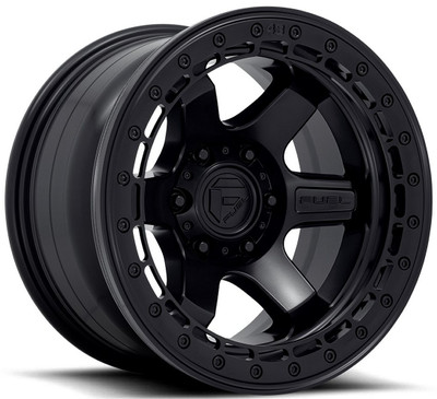 (Clearance - No Returns) 17x8.5 Fuel Off-Road Block Beadlock Matt Black w/ Matte Black Ring D122 6x135 0mm