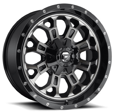 20X9 Fuel Off-Road Crush Gloss Black Double Dark Tint D561 6x135 6x5.5/139.7 1mm 20X9 Fuel Off-Road Crush Gloss Black Double Dark Tint D561 6x135 6x5.5/139.7 1mm