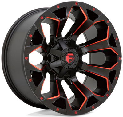 17x8.5 Fuel Off-Road Assault Matte Black w/ Red Milled D787 5x4.5/114.3 5x5/127 14mm