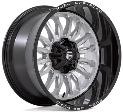 22x12 Fuel Off-Road Arc Silver Brushed w/ Milled Black Lip D798 (* May Require Trimming) 8x170 -44mm 22x12 Fuel Off-Road Arc Silver Brushed w/ Milled Black Lip D798 (* May Require Trimming) 8x170 -44mm
