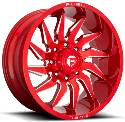 (Clearance - No Returns) 22x10 Fuel Off-Road Saber Candy Red Milled D745 6x135 -18mm (Clearance - No Returns) 22x10 Fuel Off-Road Saber Candy Red Milled D745 6x135 -18mm