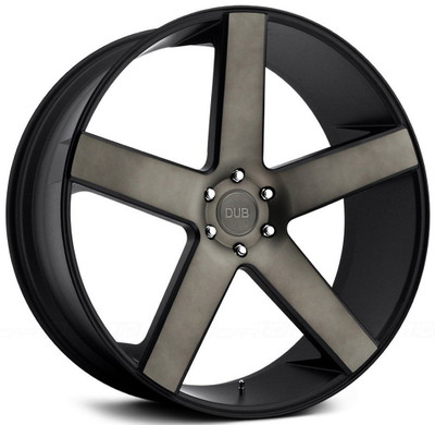 (Clearance - No Returns) 22x8.5 DUB Baller Matte Black w/ Dark Tint S116 5x120 35mm